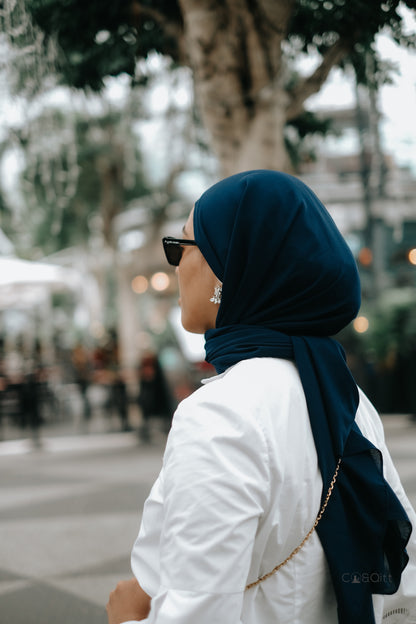 Navy Blue [Korean Chiffon Shawl]
