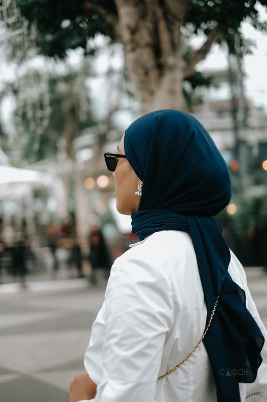 Navy Blue [Korean Chiffon Shawl]