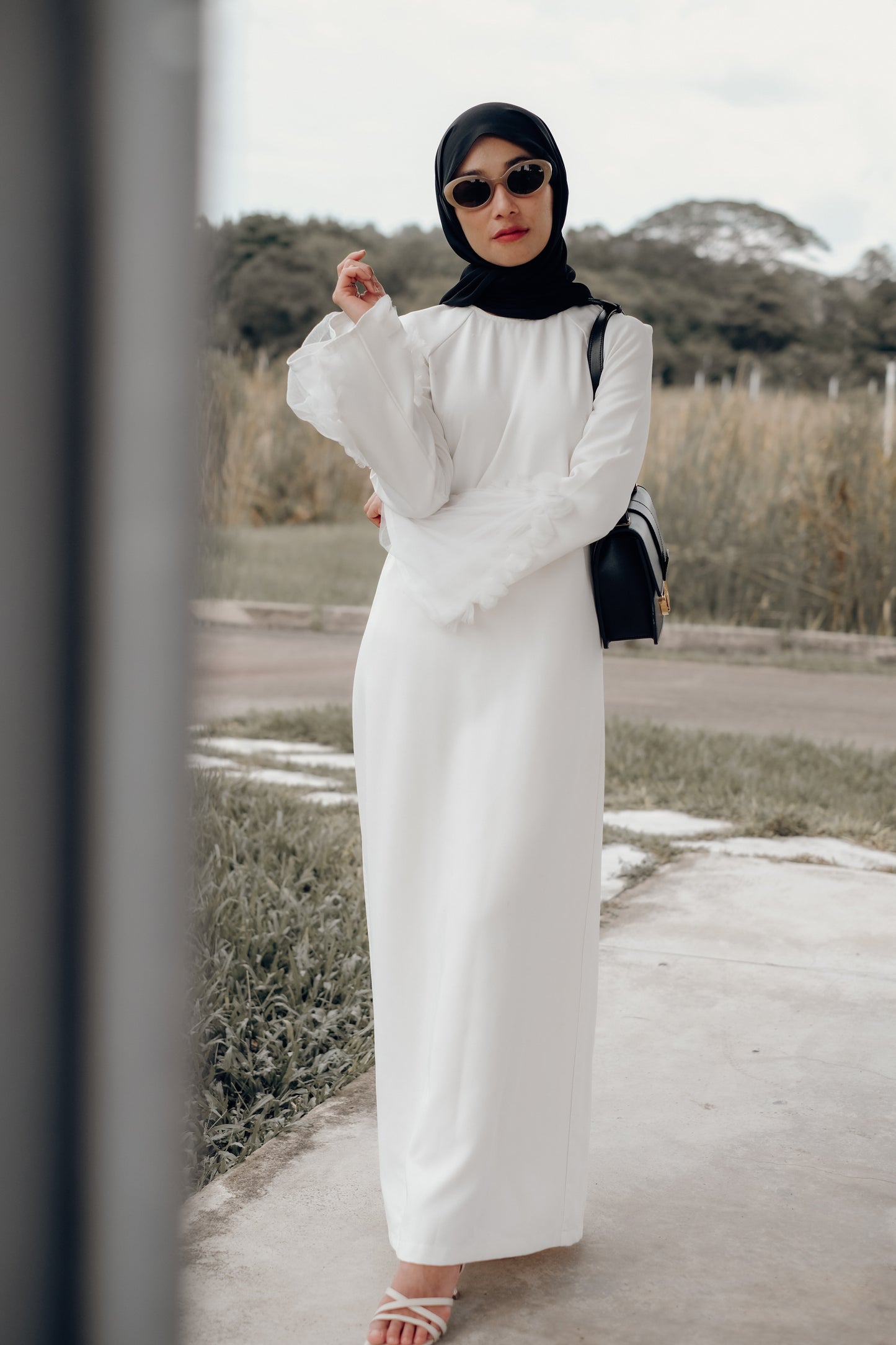 Ink Black [Diamond Chiffon Shawl]